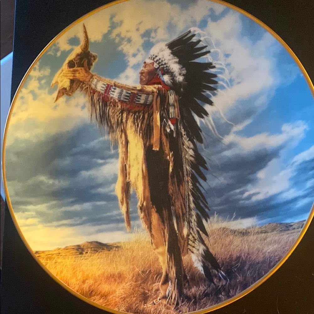 Native American Wall Art with Gold Trim